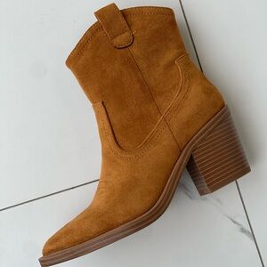 Suede Ankle Boots - Brown